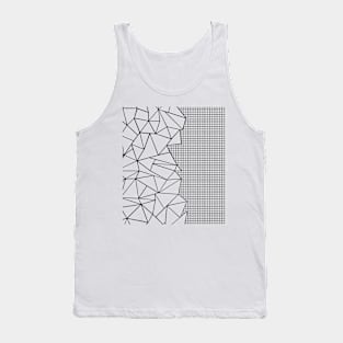 Abstract Outline Grid New White Tank Top